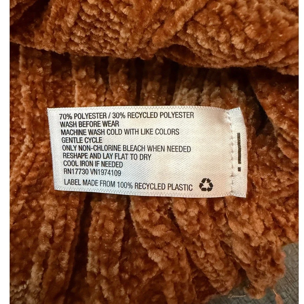 Art Class Girls XL 14/16 Rust Orange Ribbed Chenille Button Front Cardigan